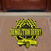 Custom shaped demolition derby door mat