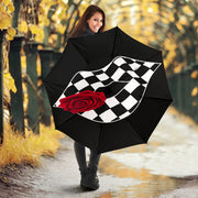 Racing Checkered Lips Kiss Umbrella