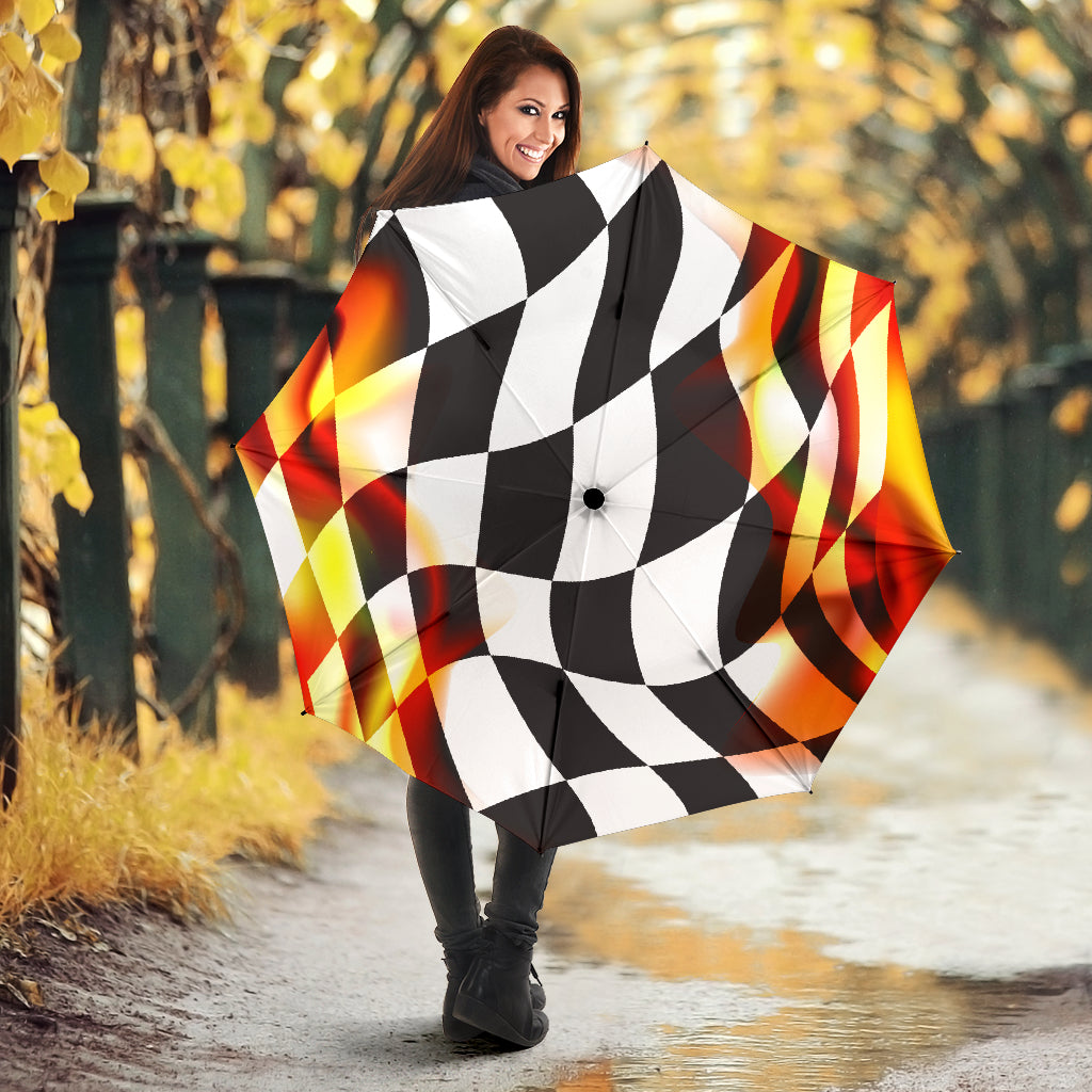 Racing Flag Of flame Umbrella
