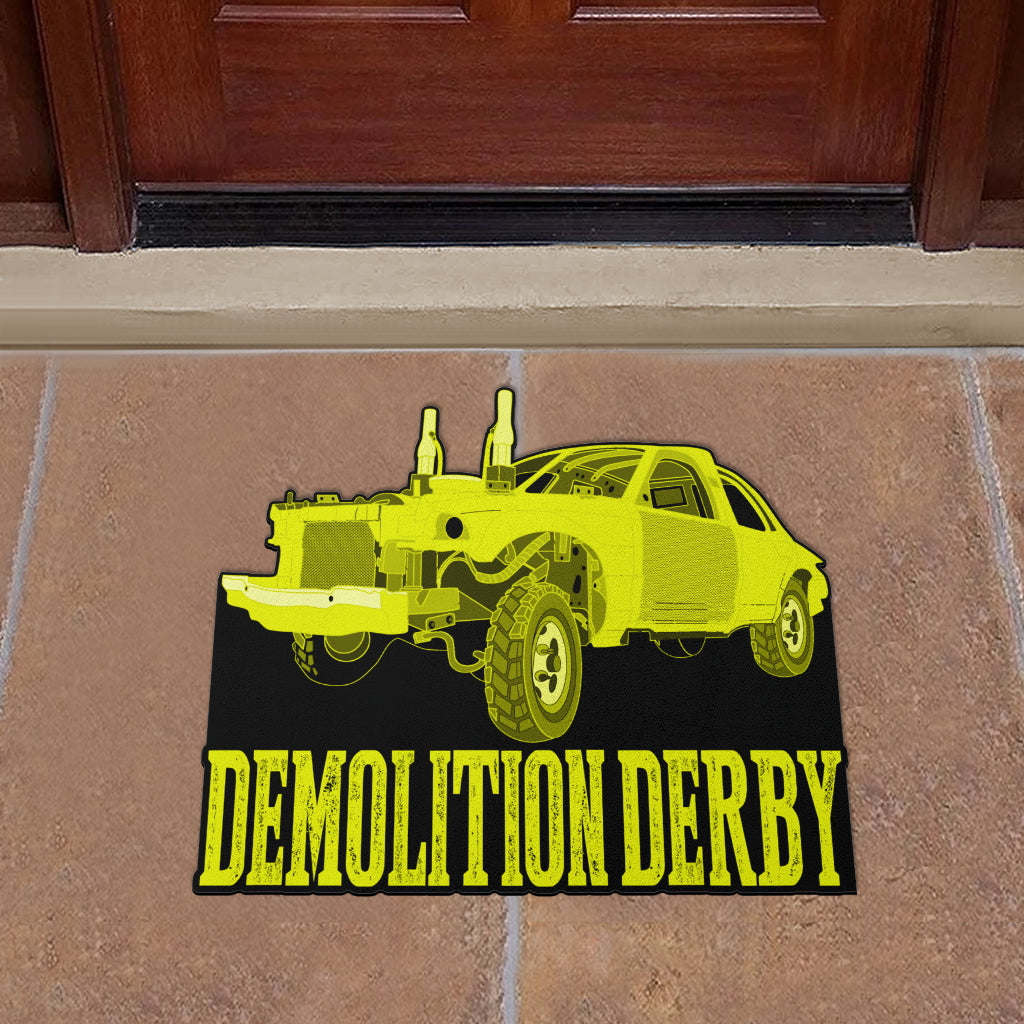 Custom shaped demolition derby door mat