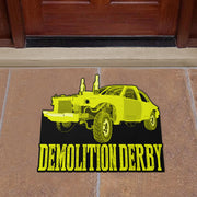 Custom shaped demolition derby door mat