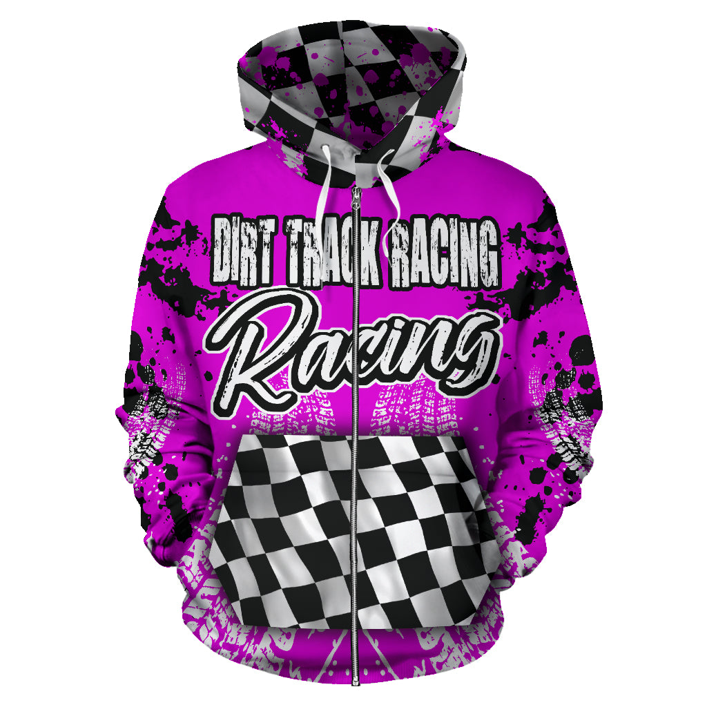 Dirt Track Racing Zip Up Hoodie RBNPi