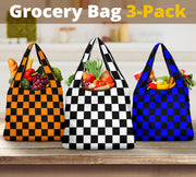 Racing Checkered Grocery Bags