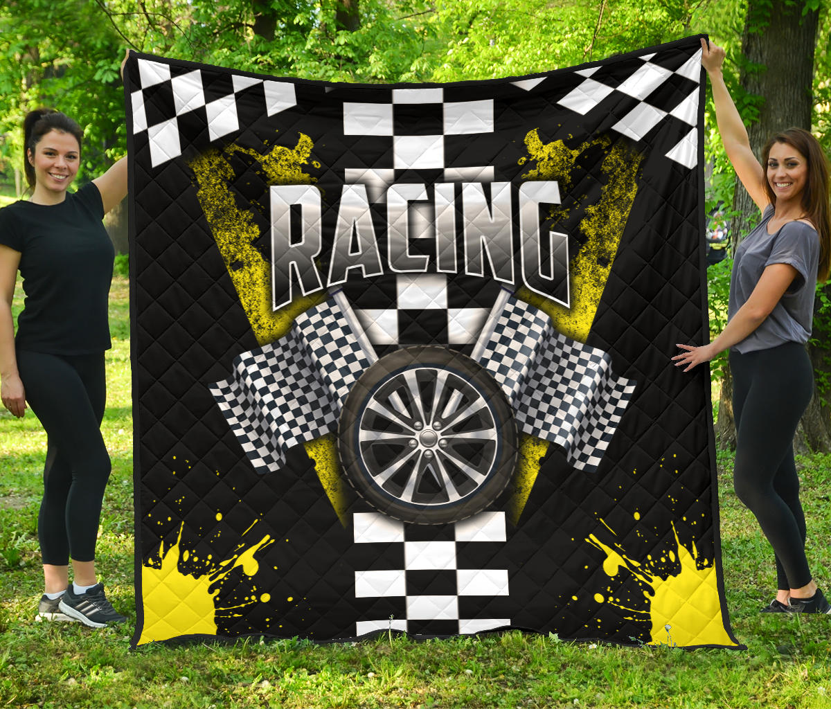 Racing Premium Quilt Yellow