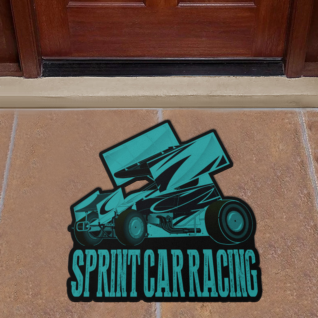 Custom shaped sprint car door mat