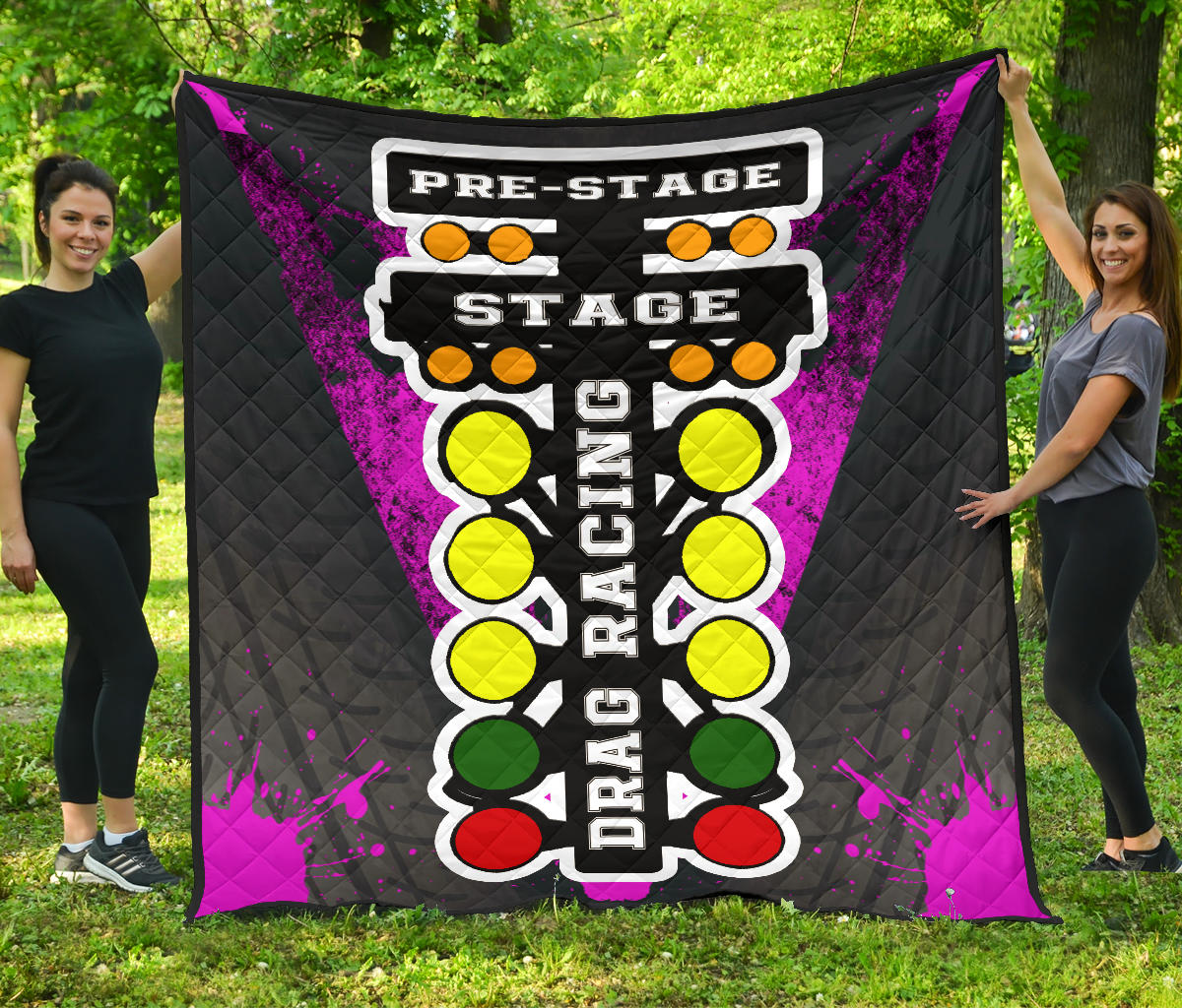 Drag Racing Premium Quilt Pink