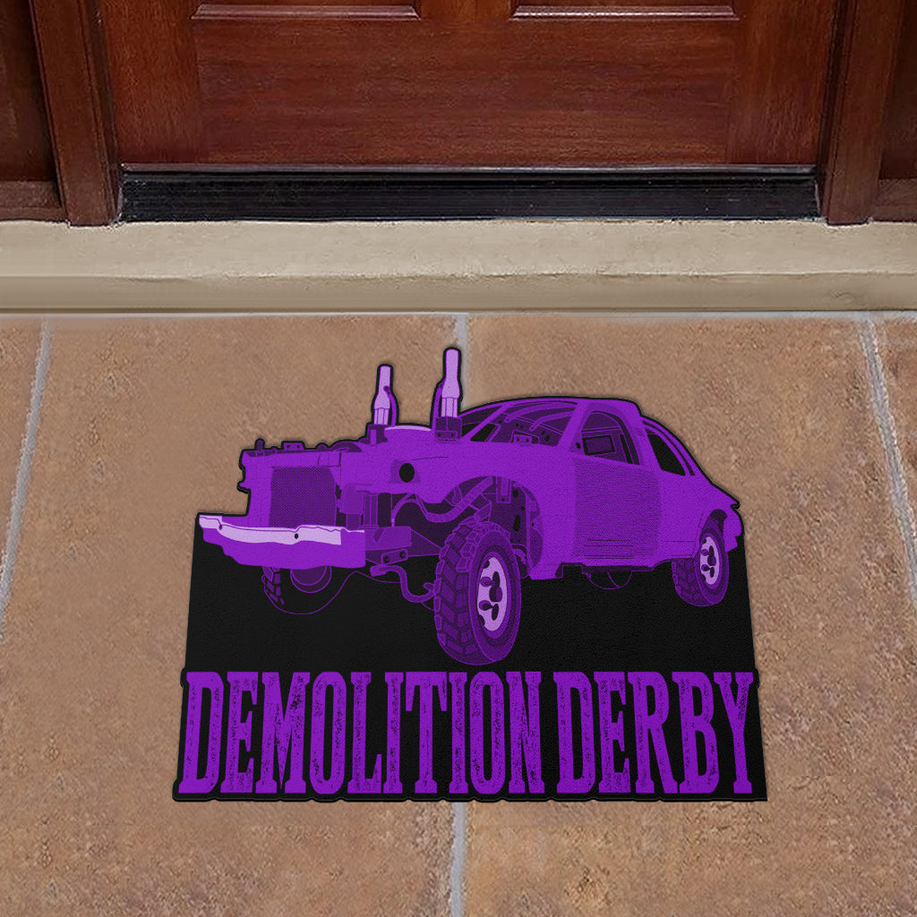 Custom shaped demolition derby door mat