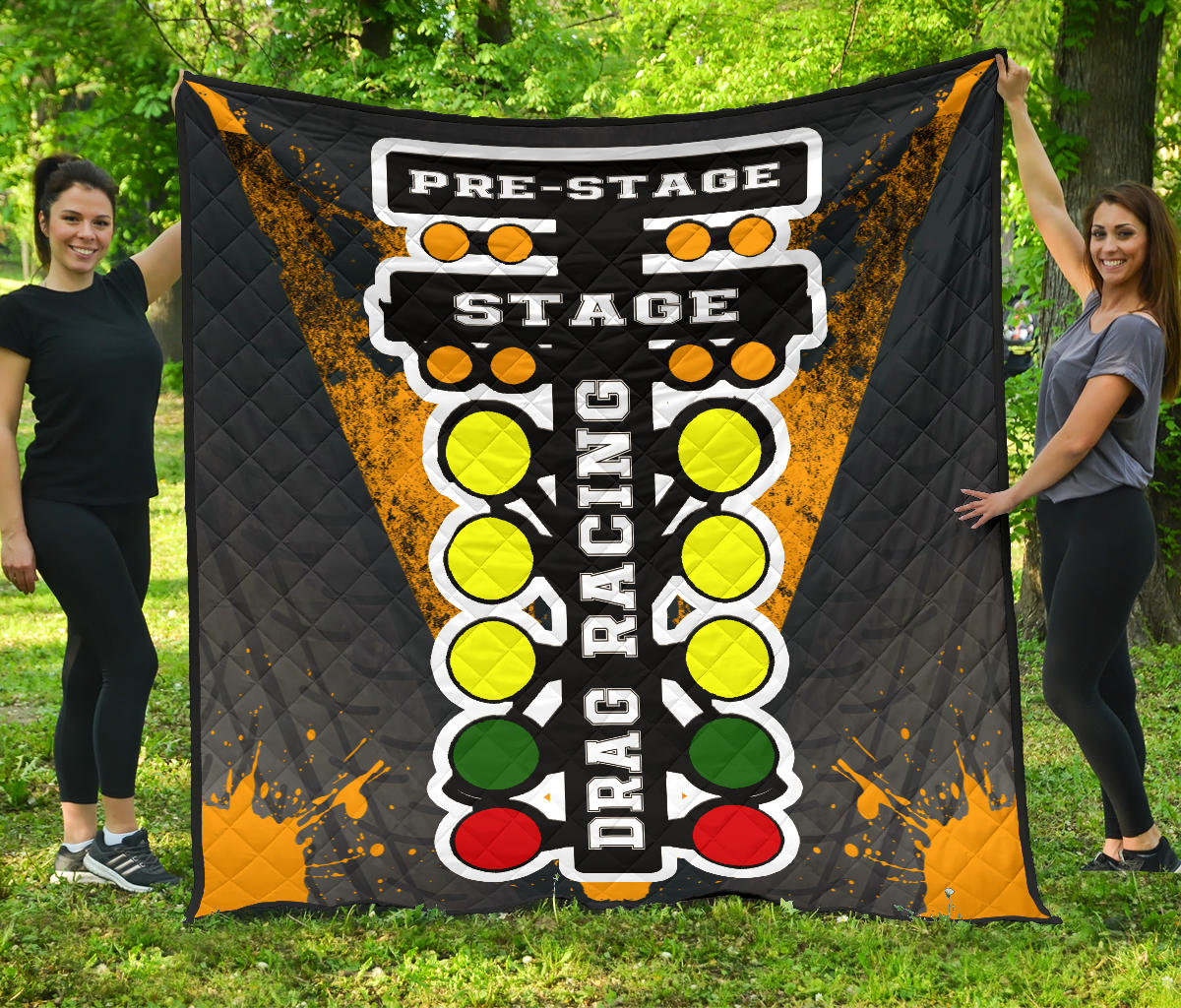 Drag Racing Premium Quilt Orange