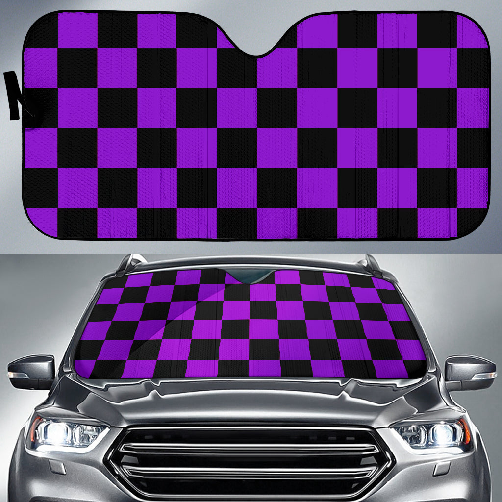 Racing Checkered Flag Windshield Sunshade