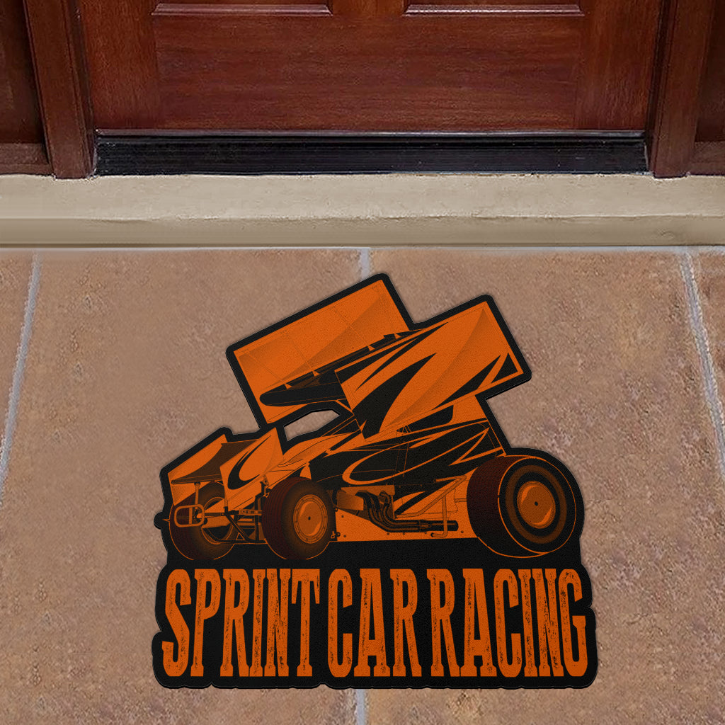 Custom shaped sprint car door mat