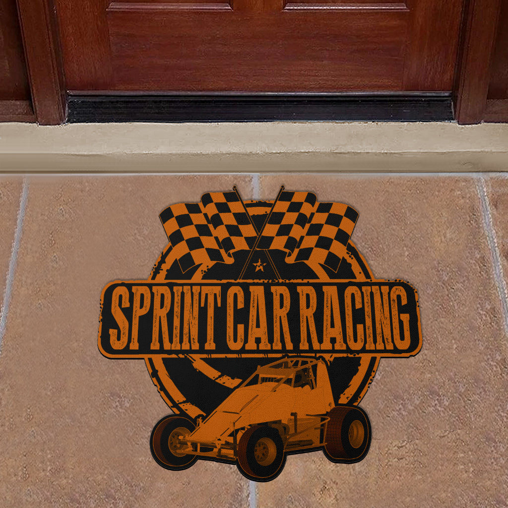Custom shaped sprint car non-wing door mat