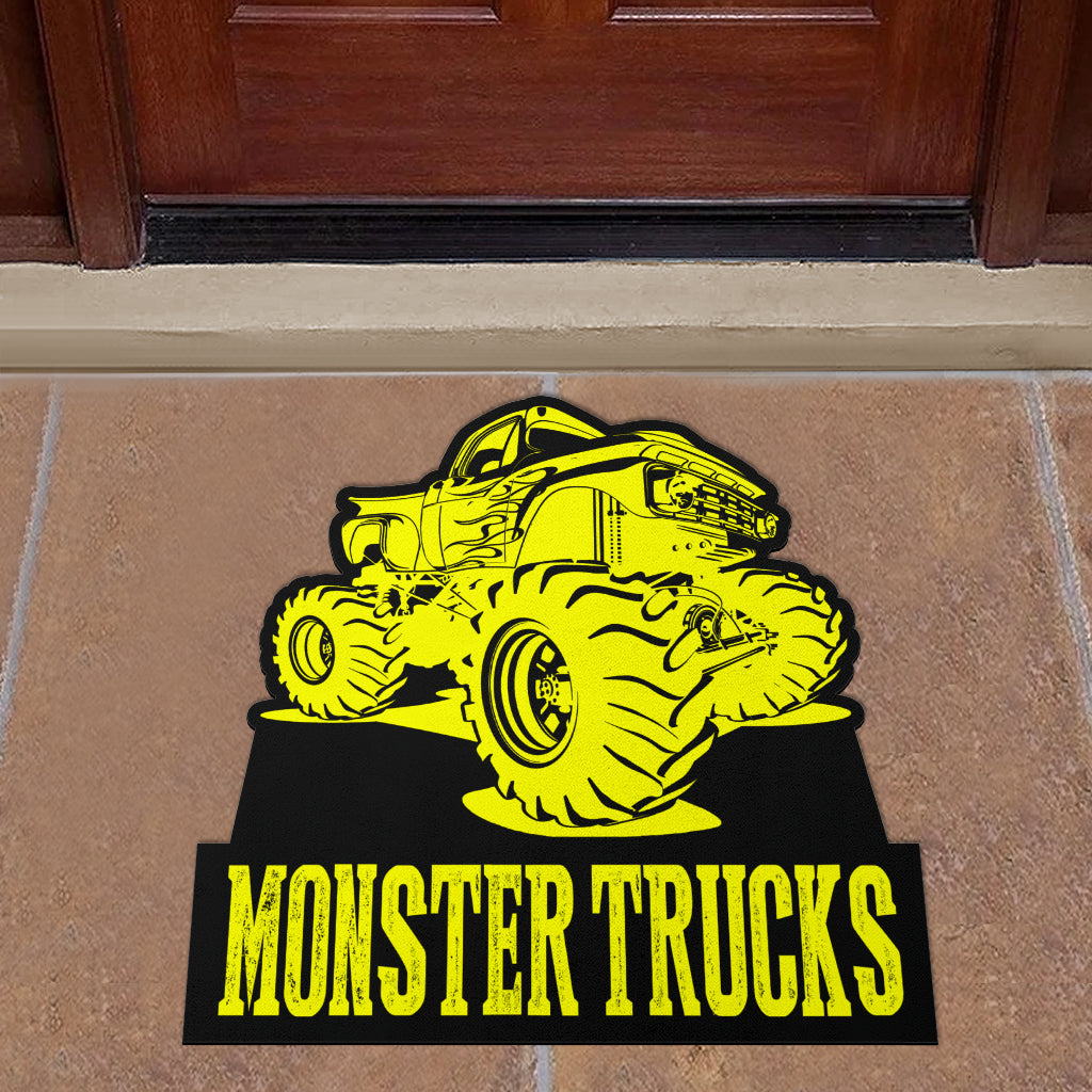 Custom Shaped Monster Trucks Door Mat