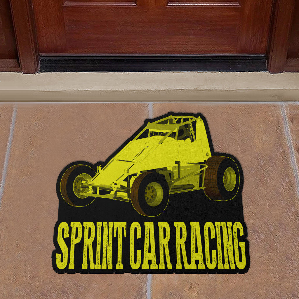 Custom shaped sprint car non-wing door mat