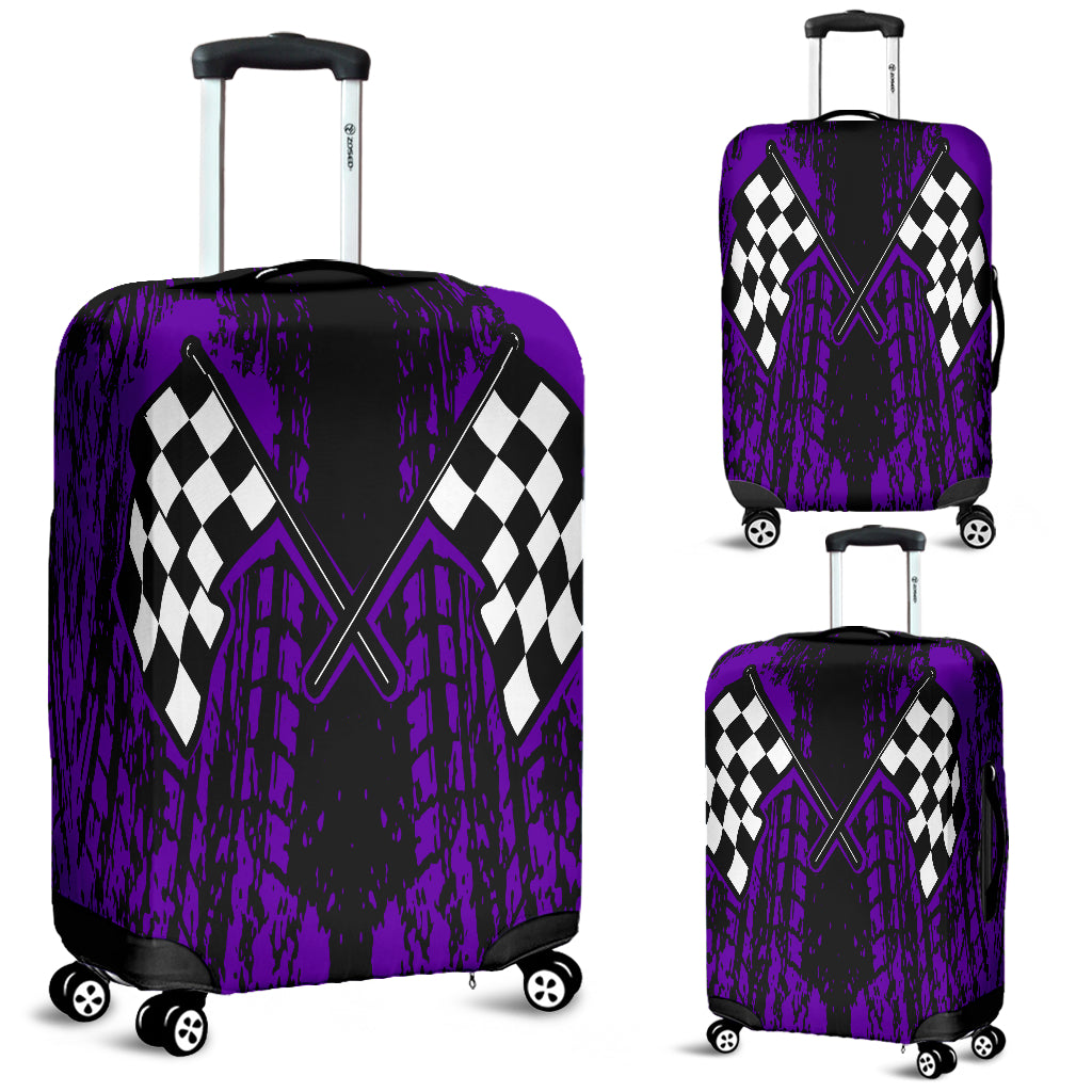 Dirt Racing Luggage Cover Purple