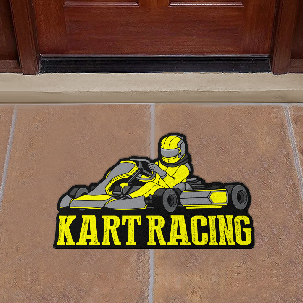 Custom shaped kart racing door mat rby