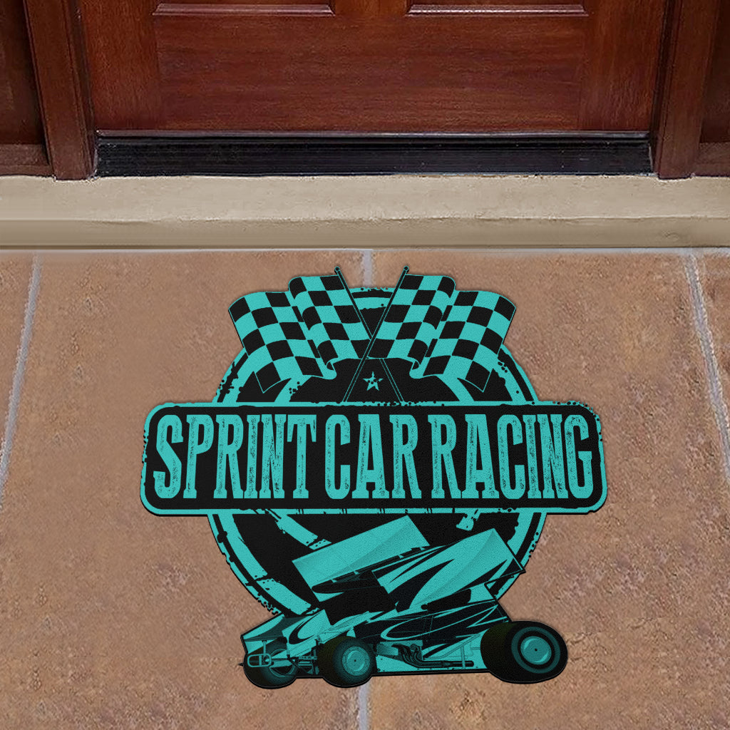 Custom shaped sprint car door mat