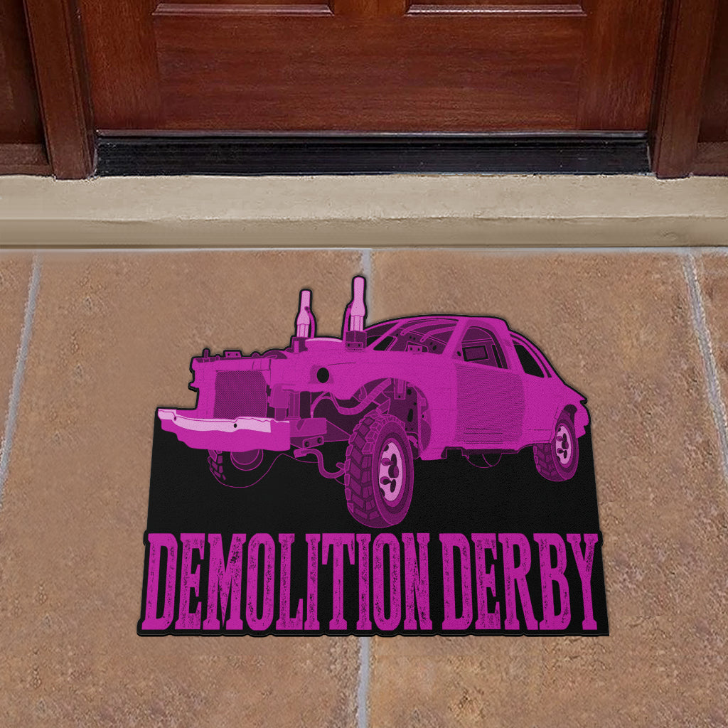 Custom shaped demolition derby door mat