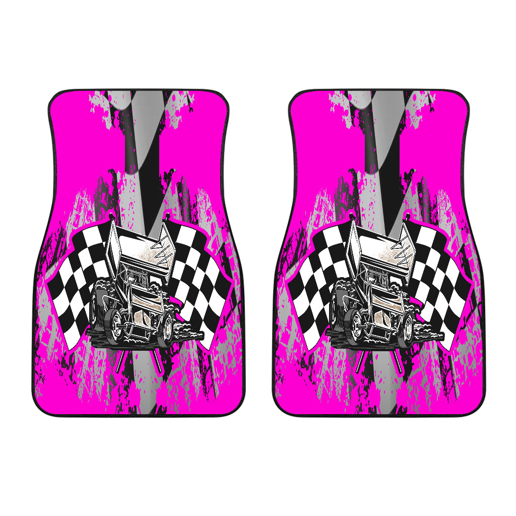 2 Front Sprint Car Racing Pink Car Mats
