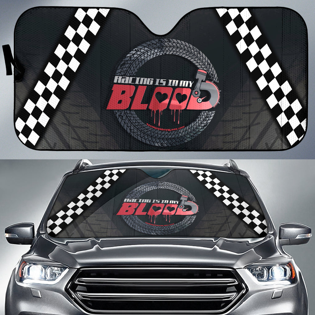 Racing Is In My Blood Windshield Sun Shade
