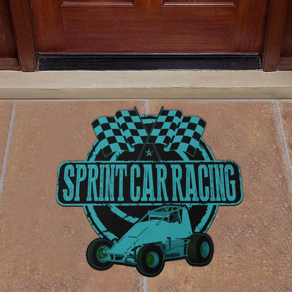 Custom shaped sprint car non-wing door mat