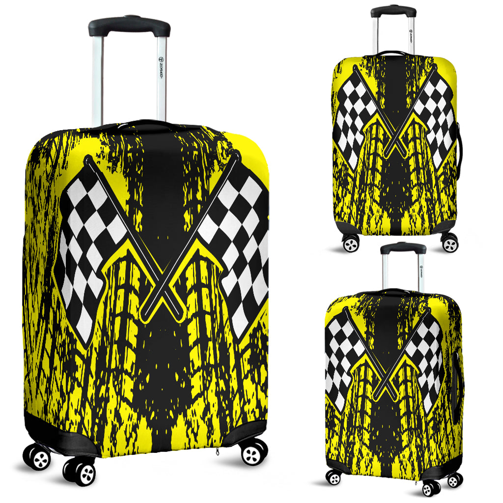 Dirt Racing Luggage Cover Yellow