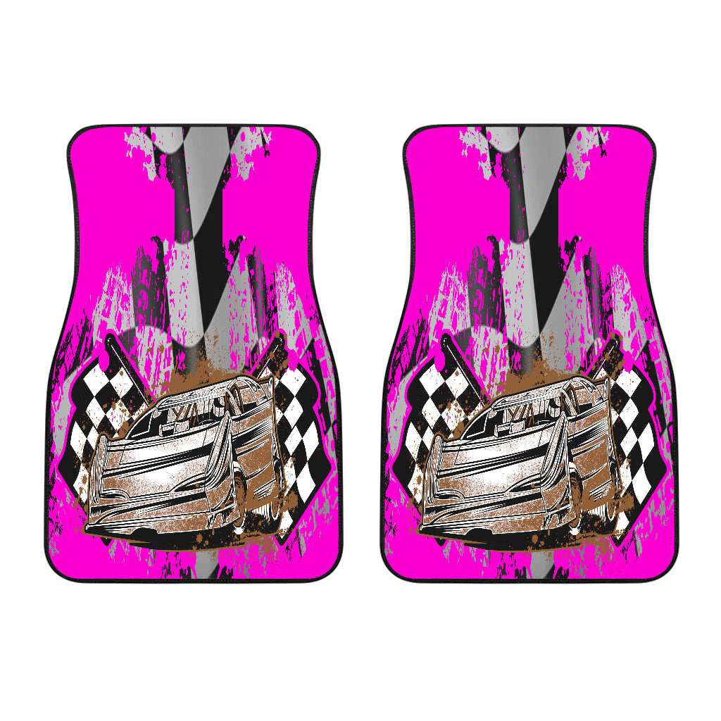 2 Front Pink Dirt Racing Late Model Car Mats