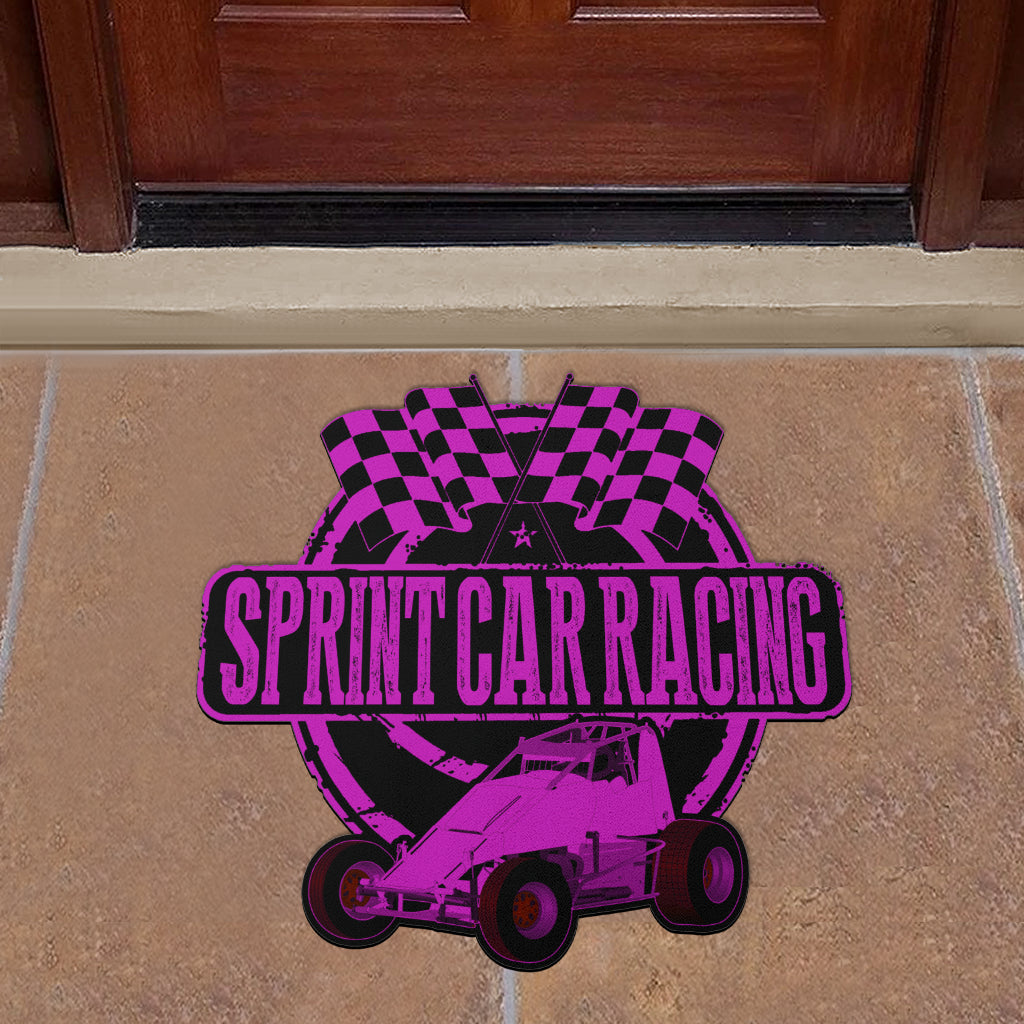 Custom shaped sprint car non-wing door mat