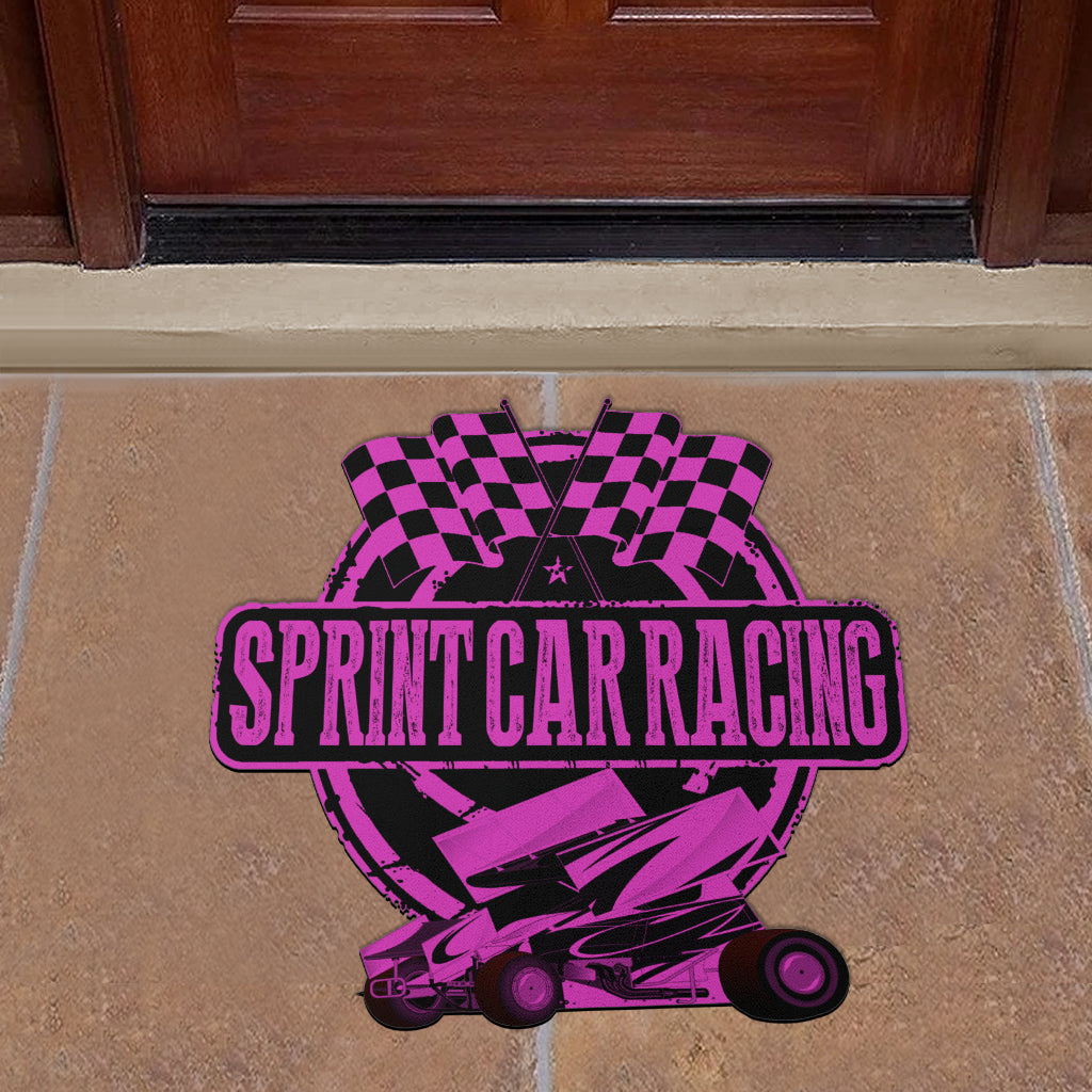 Custom shaped sprint car door mat
