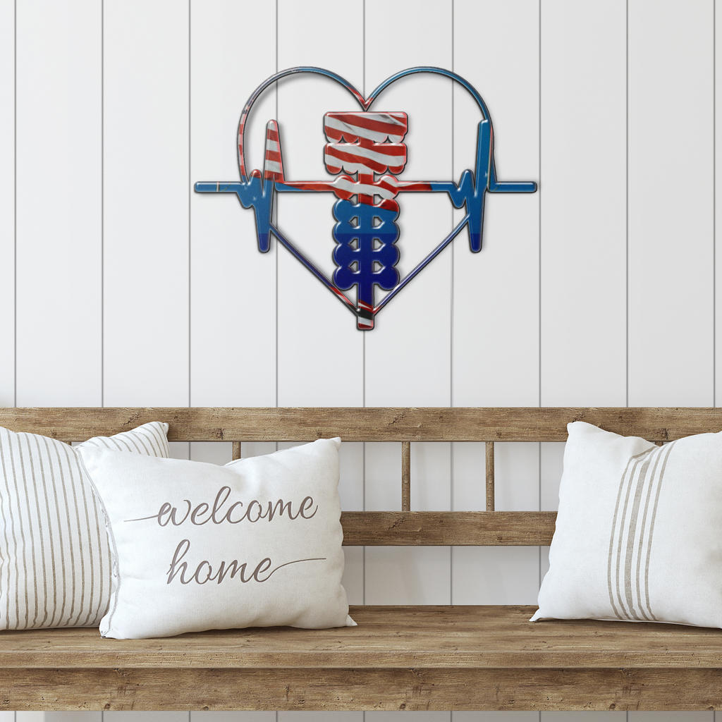 Drag Racing Heartbeat USA Metal Sign