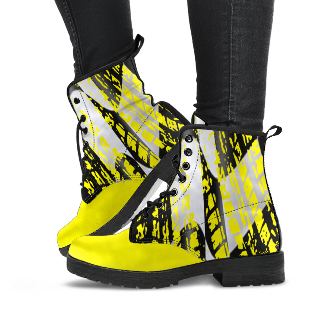 Racing Checkered Boots Yellow