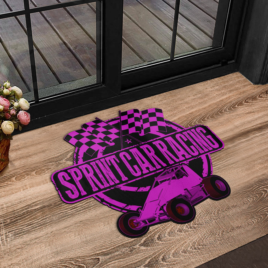 Custom shaped sprint car non-wing door mat