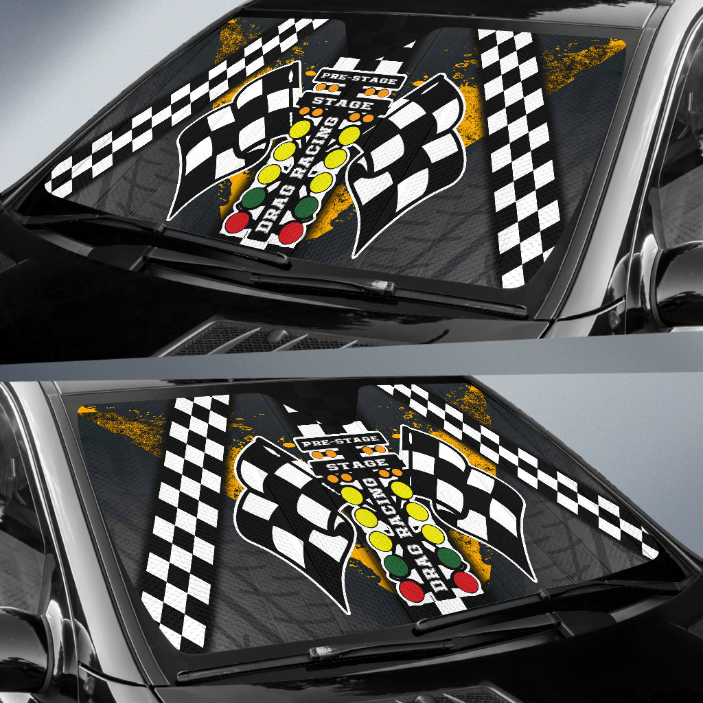 Drag Racing Windshield Sun Shade Orange (ABOUT 2 WEEKS DELIVERY)