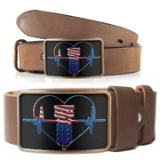 USA Drag Racing Heartbeat Belt Buckle