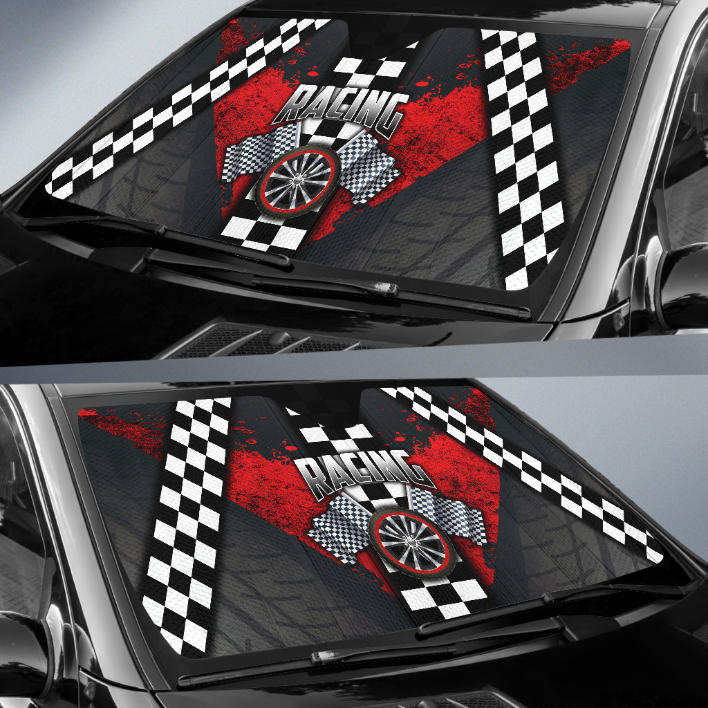 Racing Windshield Sun Shade Red