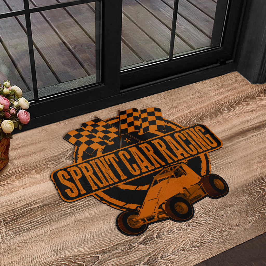 Custom shaped sprint car non-wing door mat
