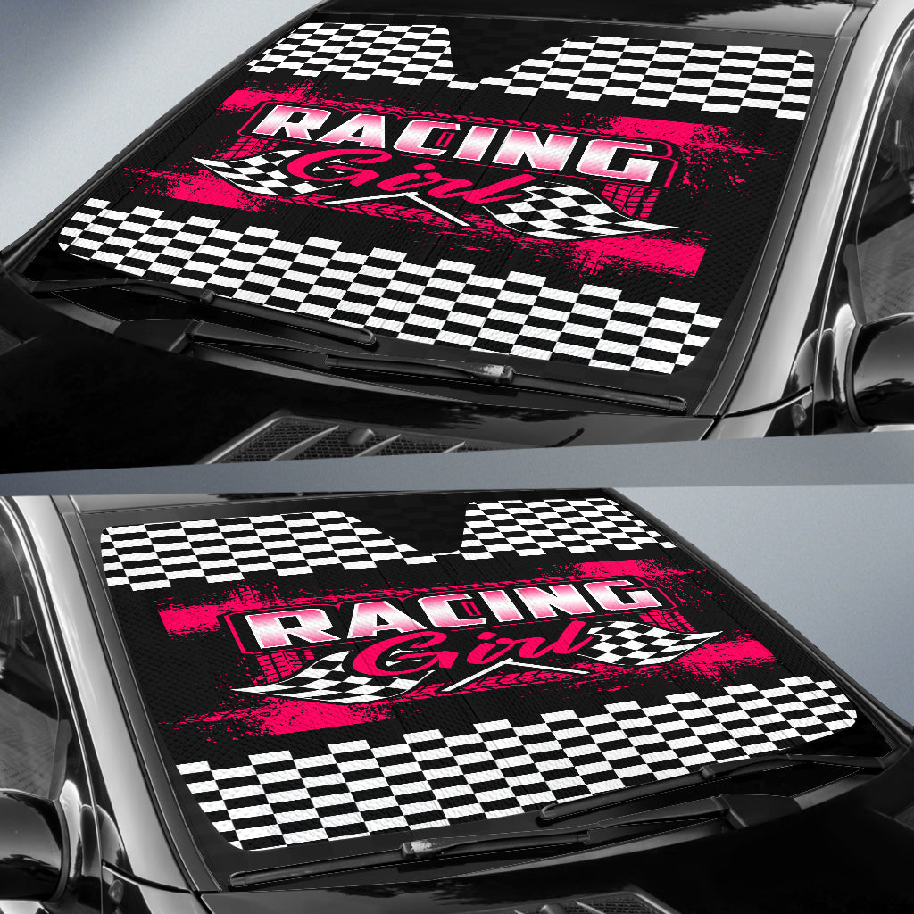Racing Girl Windshield Sun Shade