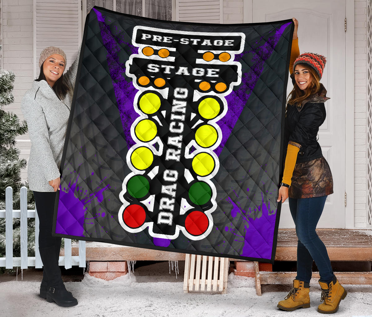 Drag Racing Premium Quilt Purple