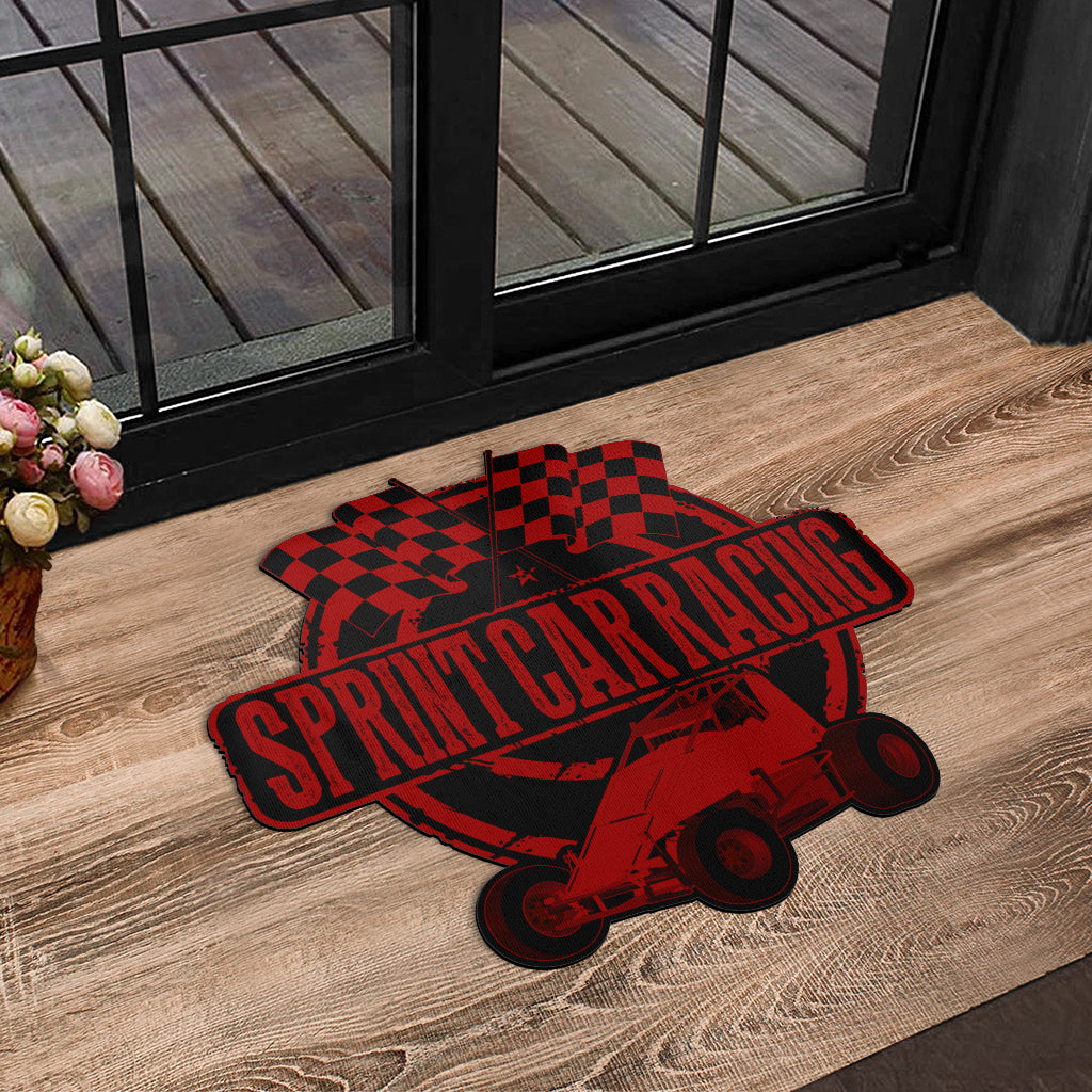 Custom shaped sprint car non-wing door mat