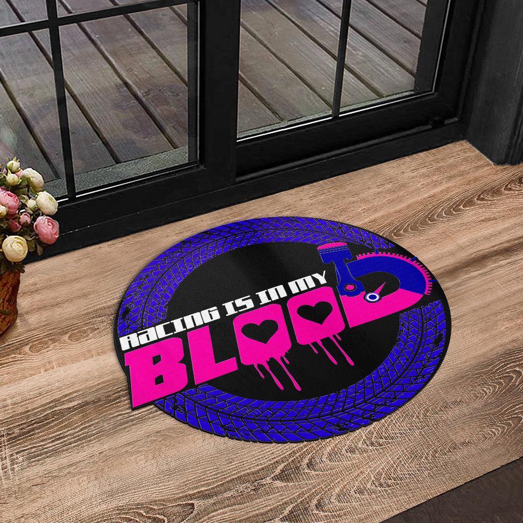Racing Is In My Blood Custom Shaped Door Mat