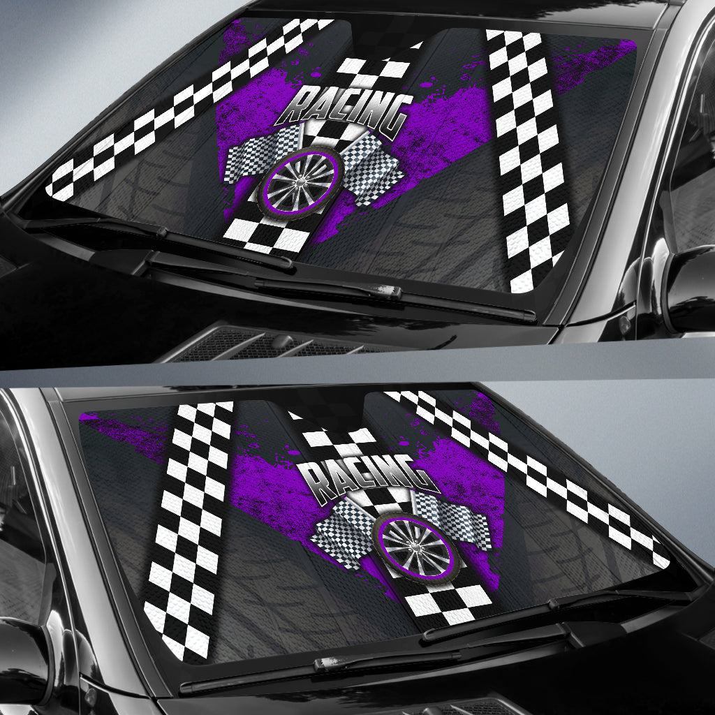 Racing Windshield Sun Shade Purple