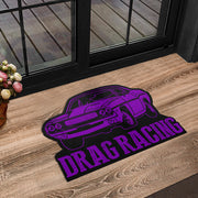 Custom shaped drag racing door mat