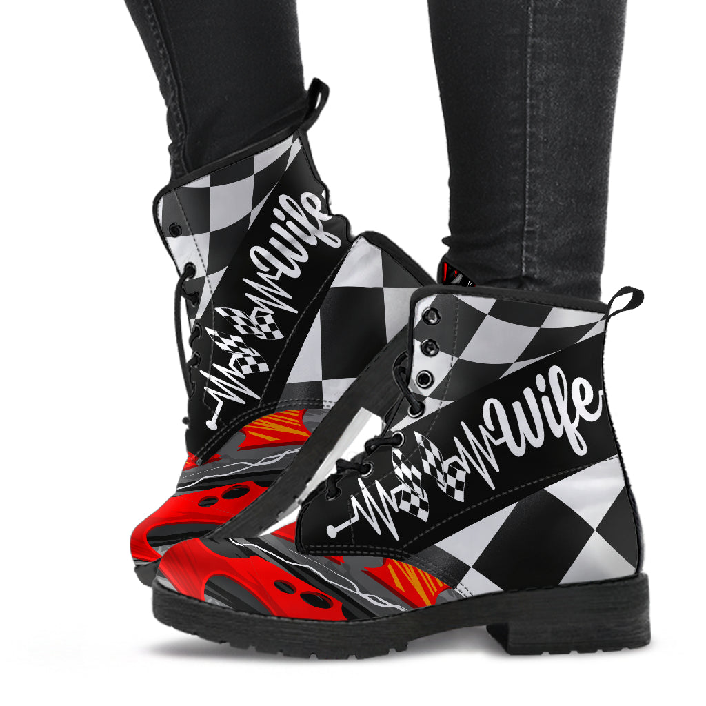 Racing Wife Heartbeat Boots