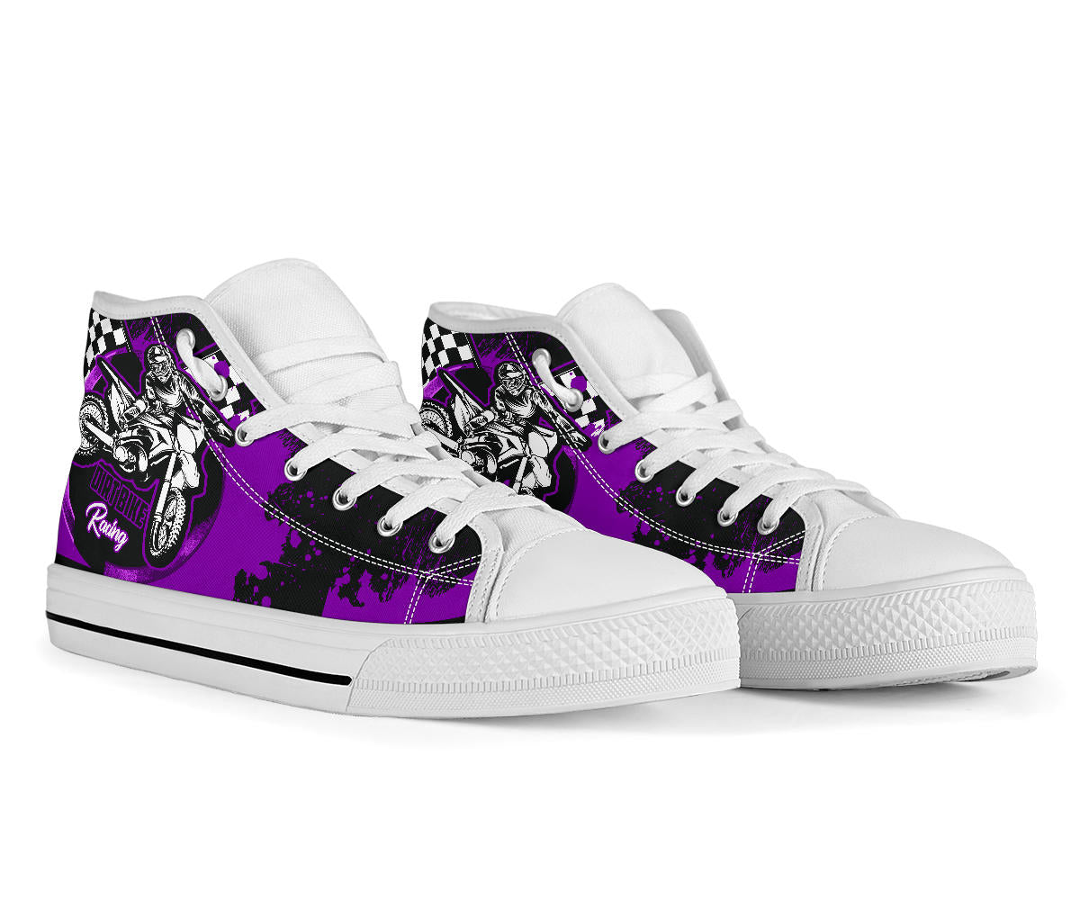Dirt Bike Racing High Top Shoes