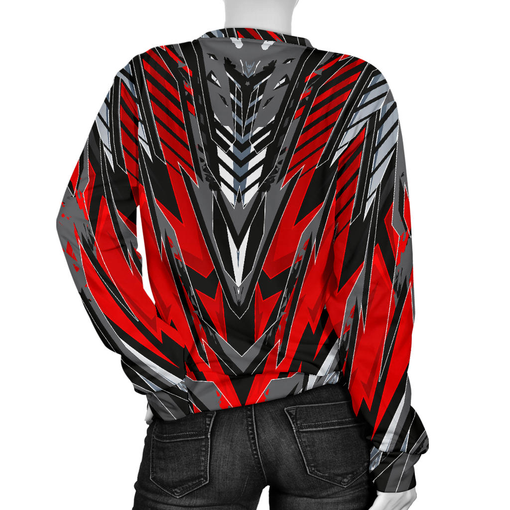 Racing Style Wild Red & Grey Colorful Vibe Women's Sweater