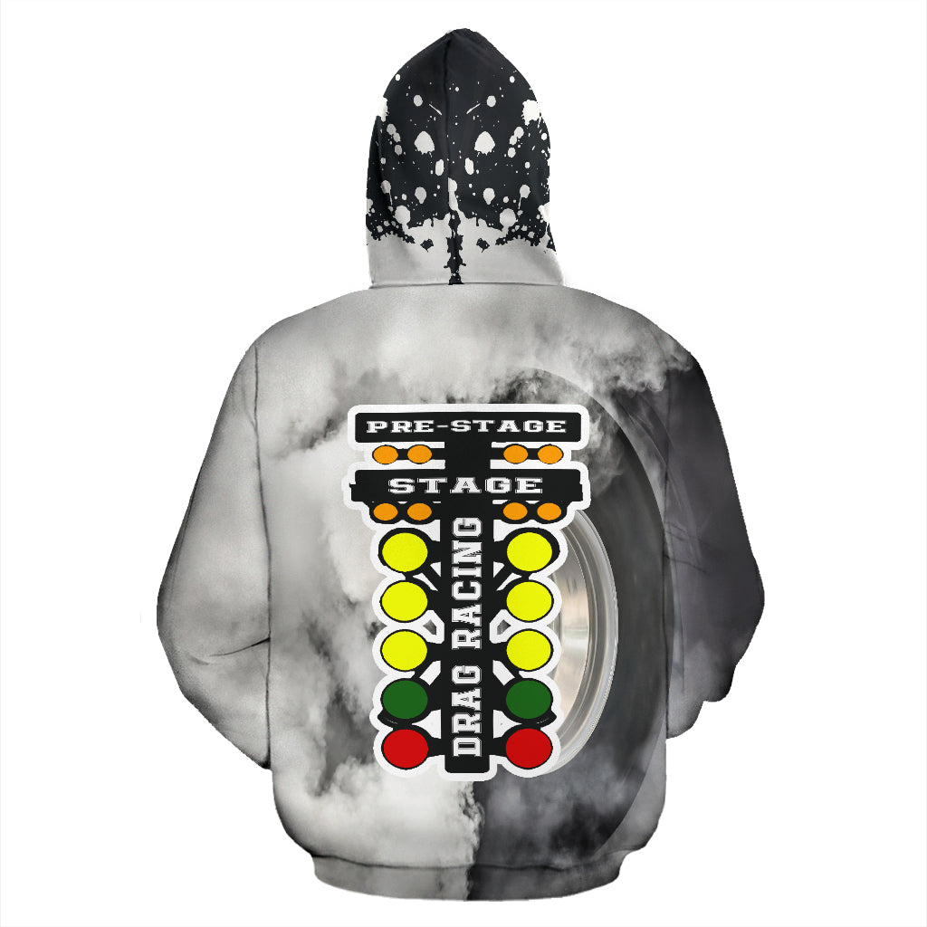 Drag Racing All Over Print Hoodie RBBT
