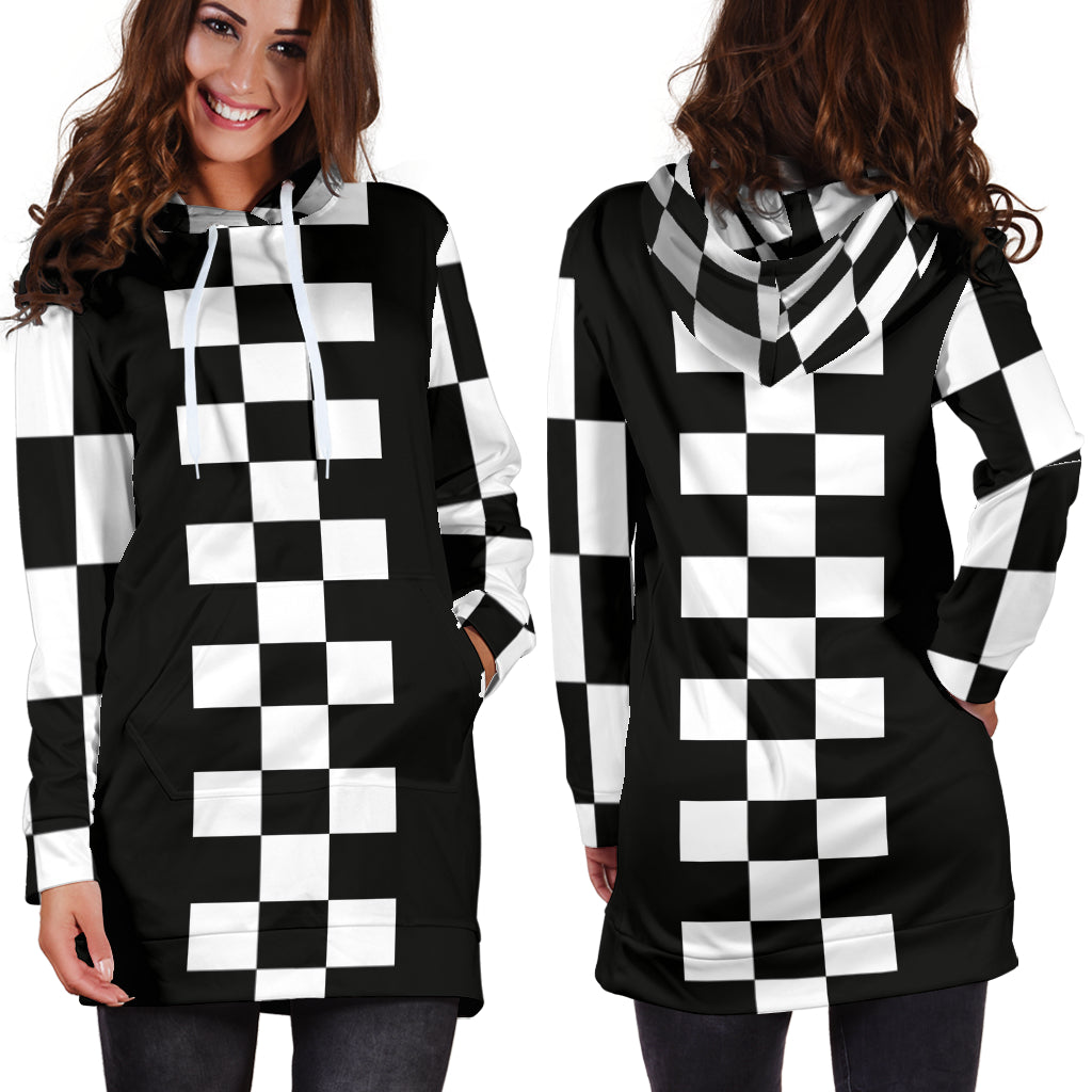 Racing Checkered Flag Hoodie Dress