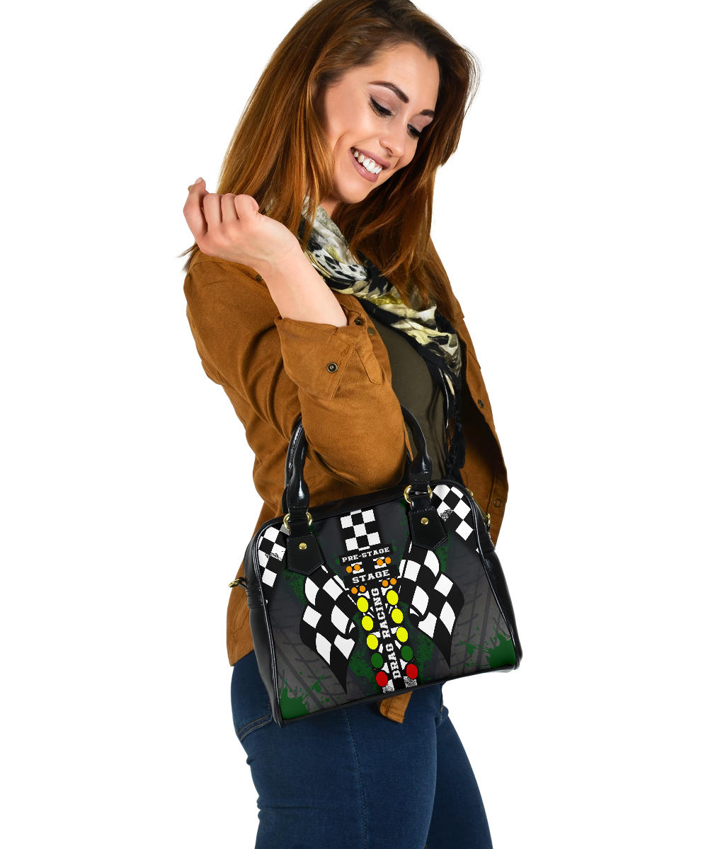 Drag Racing Shoulder Handbag Green