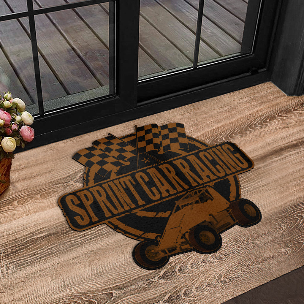 Custom shaped sprint car non-wing door mat