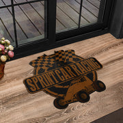 Custom shaped sprint car non-wing door mat