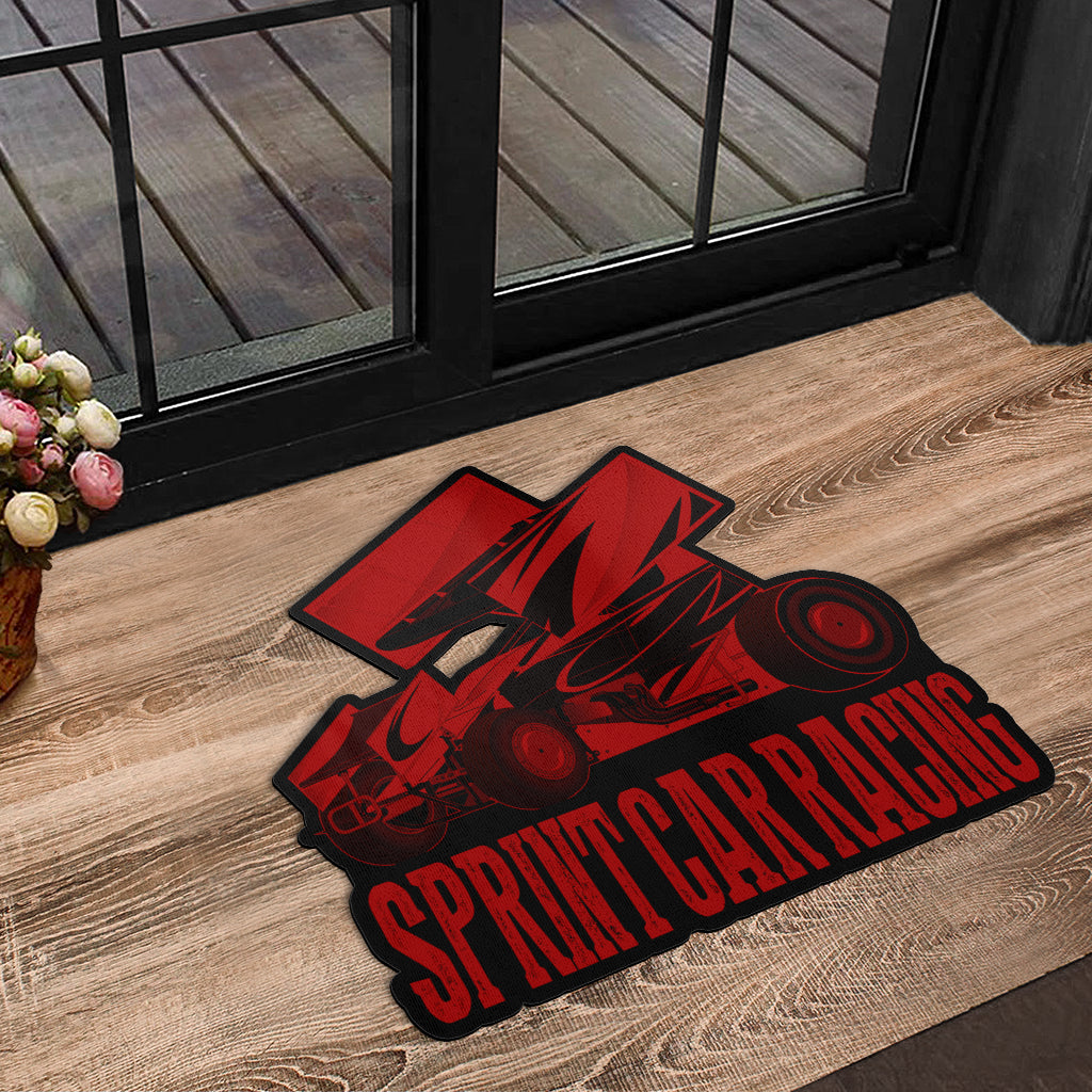 Custom shaped sprint car door mat